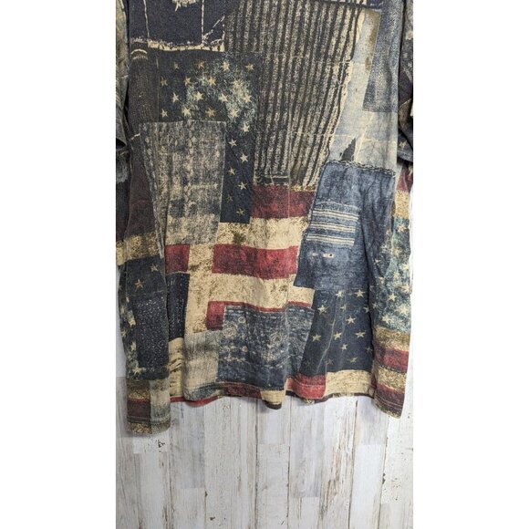 Jeanius Akademiks Y2K Shirt 2X USA Flag Streetwear Hip Hop - Picture 3 of 8